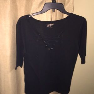 Black Lace Up Top